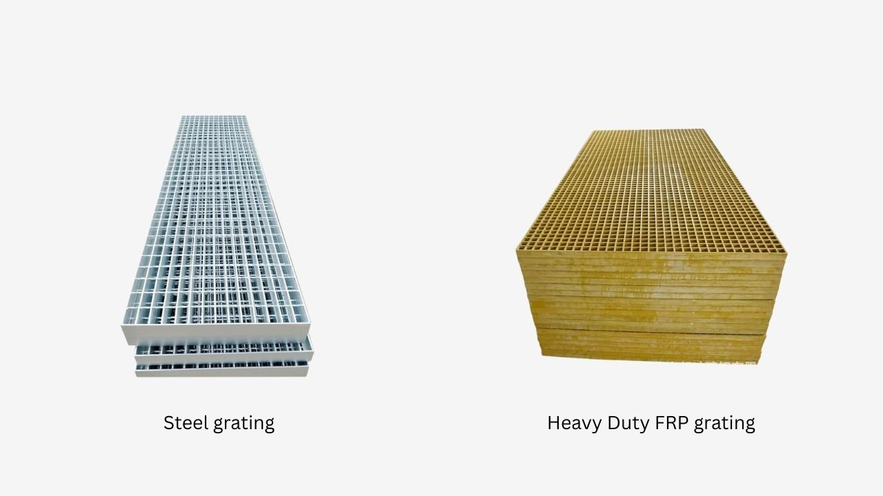 Steel grating vs Heavy Duty FRP grating